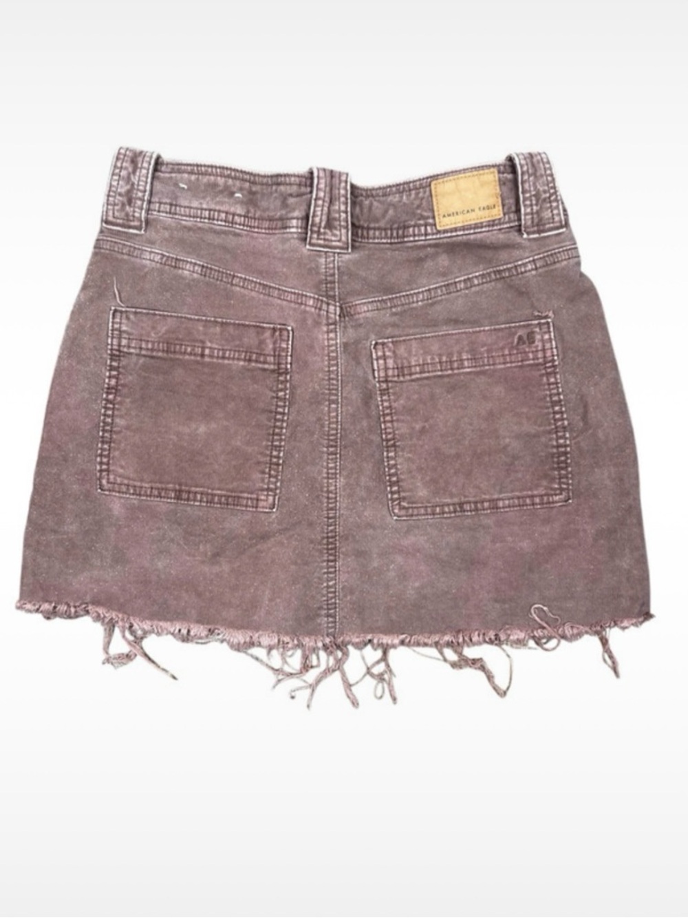 American Eagle Super High Rise Utility Cargo Mini Skirt Mauve Brown Size 6 - Picture 2 of 8